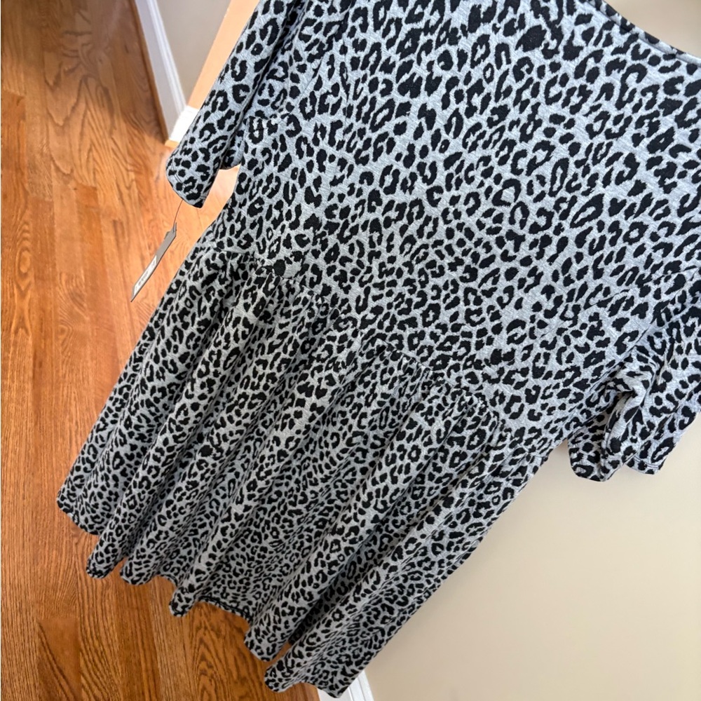 NWT - Kohl's Black and Gray Animal Print Dress